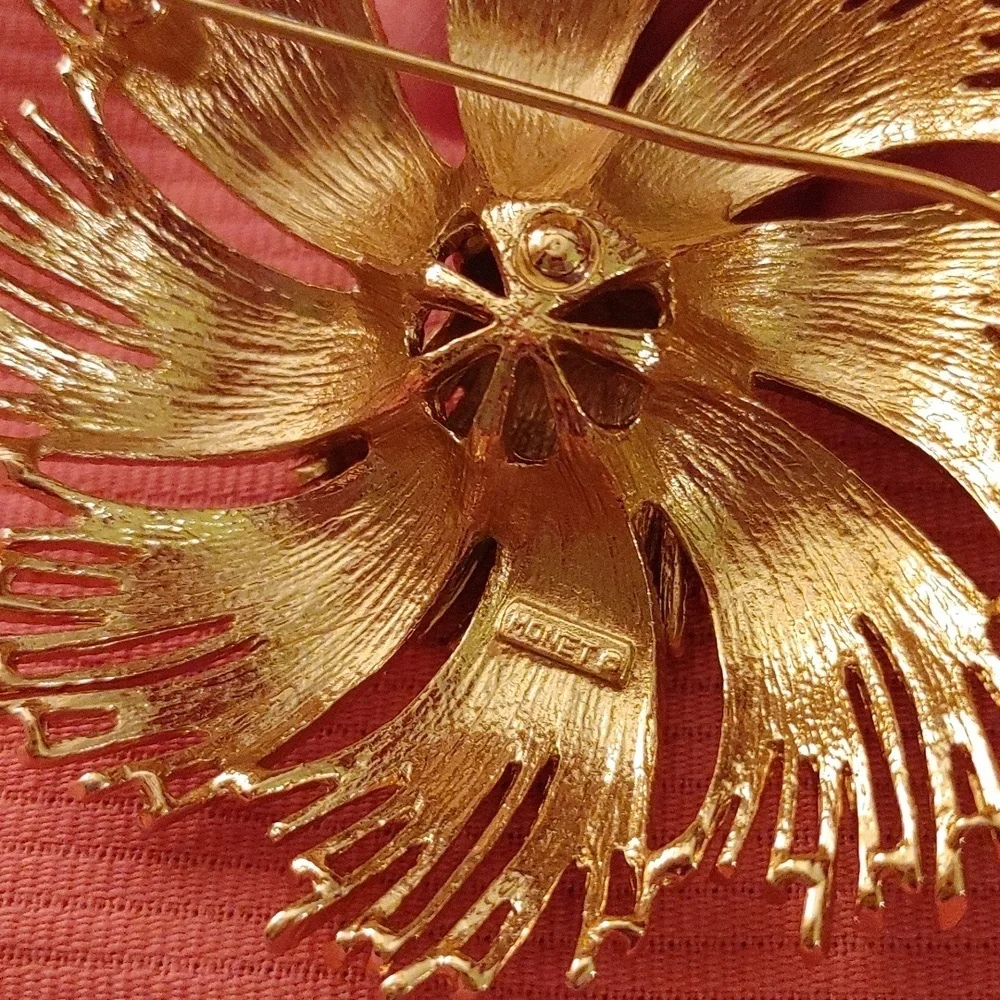 Vintage Monet Gold Brooch In the Cordelia Collection